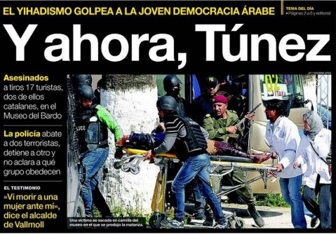 Fuente: Portada de El Periódico de Catalunya del 19/03/2015.